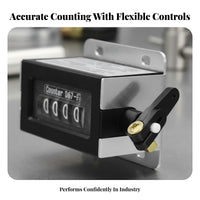 Manual Reset Knob Pull Action Mechanical Counter Clear Display Window Industrial Punch Press Counter Sturdy Metal Construction