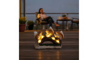 Squirrel Statue with Solar Lights Whimsical Solar Squirrel Garden Statue Bonsai Arch Sculpture Lighted Ornament Weatherproof