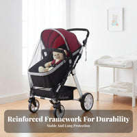Full Coverage little baby carriage screenting Protection Infant Carriage screenting Fine Mesh Screen Universal Fit for Infants, young children, Parents, Travel, Outdoors, Walks, public gardens &