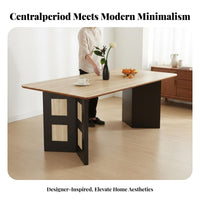 Four-Legged Square Meal Stand Natural visually pleasing Dining Centerpiece Easy to Clean Indoor Furnishing for Apartment Dwellers, Small Families, Living Room