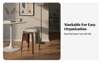 Nordic Design Round Stacking Stool Space-Saving Stackable Wooden Stool Minimalist Design Backless Seat Sturdy Construction for Students, Homeowners, Dorm Residents, Dining Room, Entryway, Small Apartments, Kitchen
