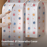 Zipper Closure Dustproof Clothing Bag Space Saving Zippered Clothes Cover Semi-Transparent for Homeowners, Adults, Closet, Bedroom, Basement