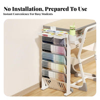 Classroom Desk Side Organizer Large Capacity Mobile Bookshelf Cart for Students