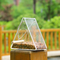 Acrylic Window Bird Feeder with Suction Cups, Outdoor Round Hanging Bird Feeder for Garden