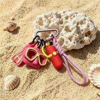 Attachable Silicone Keychain with Charms Lightweight Scuba Bag Charm Secure Carabiner Keychain Mini for Keys