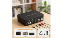 Mic Input Wireless Audio Receiver Low Latency Bluetooth Audio Receiver Automatic Reconnection Stereo Sound Converter Long Range for Karaoke
