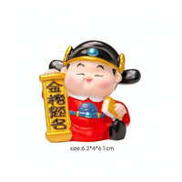 Scholar Child Figurine with Scroll Plaque Compact Traditional Scholar Statue with Headdress Sculpture Colorful for Students