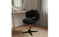 Comfortable Armless Vanity Chair Soft Upholstery Luxurious Makeup Stool Easy Assembly Adjustable Height Task Chair for Women, Girls, Bedroom, Dressing Table