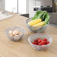Kitchen Colander Bowl with Handles, Stainless Steel Double Layer Colander and Rice Washing Bowl, Modern Minimalist Style Vegetable Strainer