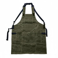 Waxed Canvas Work Apron Stain-Resistant Heavy Duty Waxed Canvas Apron Customizable Fit for Artists, Baristas, Garage