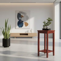 Floor-Standing Round Top Pot Riser Natural Wood Grain Plant Stand Multi-Purpose House Decoration Multifunctional for Homeowners, Gift Givers, Adults, Living Room, Balcony, Bedroom, Kitchen