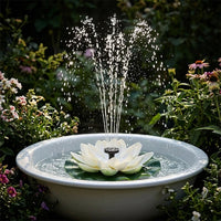 Solar Fountain Floating Landscape Outdoor Garden Pond Water Feature with Lotus Leaf Flower Design