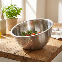 Rice Washing Sieve and Stainless Steel Sieve Draining Basin, Thickened Rice Strainer with Side Holes and Pour Spout for Washing Vegetables and Food