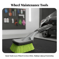 Wheel Brush Ergonomic Grip Handheld Scratch Scratch-Resistant Plastic Handle Tire Cleaning Brush Auto Accessory for Vehicle Detailing