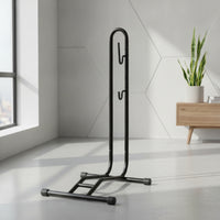 Upright Floor Bike Stand Vertical Freestanding Bike Rack Stable Two-Wheeler Repair Stand Space-Saving for Cyclists, Riders, Garage, Home Storage