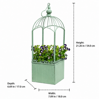 Cast Iron Hanging Planter, Vintage Square Hanging Basket with Chain, Painted Metal Planter for Balcony, Verandah & Patio