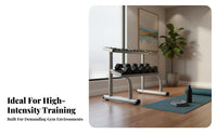 2 Tier Dumbbell Rack Stable Design Commercial Dumbbell Holder Construction Heavy Duty Weight Organizer for Personal Trainers, Fitness Studio