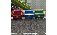 1/64 Miniature Trash Can Realistic Model Waste Bin with Wheels Small Diorama Accessory for Dioramas