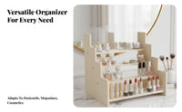 Wooden Card Display Rack Tiered Design Greeting Card Organizer Rack for Crafters