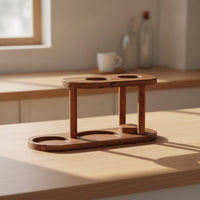 Wooden Pour-over Coffee Rack Countertop Coffee Organizer Rack Compact Storage Stand Rustic for Baristas