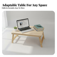 Space-Saving Foldable Laptop Table Multi-Functional Lap Desk No Assembly Required Portable Furniture Sturdy Design for Students, Telecommuting Workers, People with Limited Mobility, Bedroom, Dormitory, Living Room, on the Floor