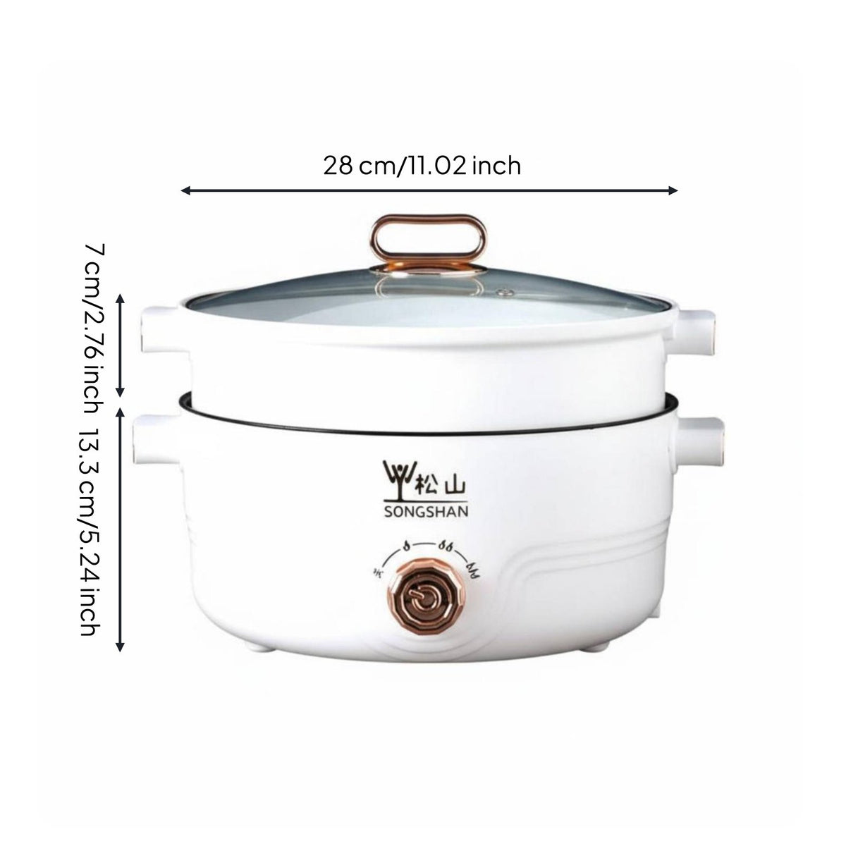 Multi-Functional Electric Hot Pot Low Power Multifunctional Electric Pot Easy to Clean Rapid Noodles Cooker Adjustable Heat Settings for Students, Office