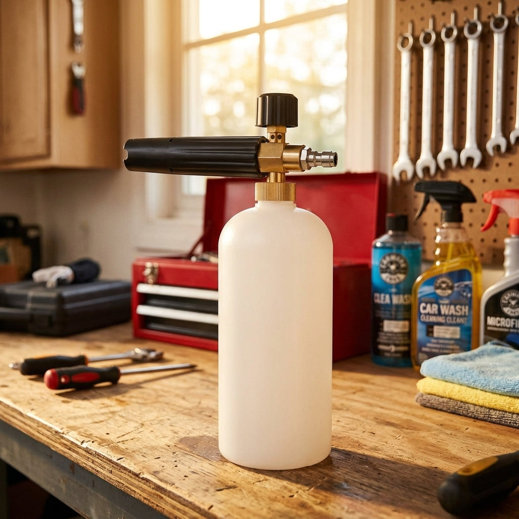 Soap Dispenser for Efficient Car Cleaning and Car Wash, High Pressure Foam Sprayer for Car Washing, 1L Bottle Foam Lance, 1L Capacity Aluminum