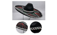 Sombrero with Chin Cord Embroidered Sombrero Costume Hat Theatrical Headwear for Partygoers