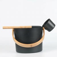 Home Sauna Bucket and Ladle Set with 7 Liter Capacity, Lightweight Aluminum Pail for Steam Room Sessions