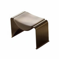 Italian Inspired M-Shaped Vanity Stool Modern Minimalist Design Indoor Seating fashion-forward design Ottoman Upholstered for Interior Designers, Apartment Dwellers, Living Room, Entryway, Walk-in Closet, Home Office