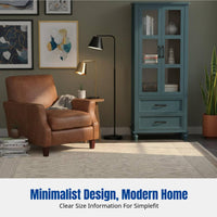 Hardwood Display Cabinet, Glass Door, Multifunctional Storage, Modern Minimalist, Living Room Wall Cabinet