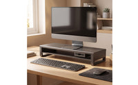 Ergonomic Computer Monitor Riser with Drawer Double-Layer Monitor Stand with Drawer Multi-Functional Computer Desk Organizer Rectangular for Professionals
