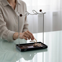 Jewelry Stand Tabletop Jewelry Organizer with Tray Desktop Necklace Holder with Wood Base for Vanity, Bedside Table