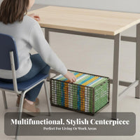 Space Saving Under Desk Book Organizer Effortless Mobility Movable Book Storage Box High Capacity Under Desk Storage Organizer Multi-Purpose for Office Workers, Home Organizers, Classroom, Study Room, Library, Bedroom