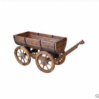 Multi-Tier Design Wooden Flower Cart Carbonized Finish Plant Stand Rustic design Garden Decor Resistant for Home Decorators, Event Planners, Patio, Balcony, Front Porch, Entryway