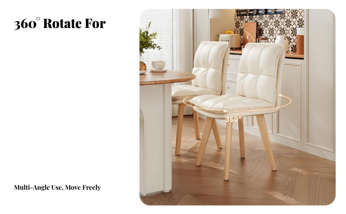 Multifunctional Upholstered Swivel Chair Soft & Comfortable Vanity Stool Thick Padded Seat Indoor Seating Sturdy Construction for Homeowners, Pet Owners, Dining Room, Dressing Area, Bedroom, Home Office