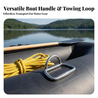 Inflatable Boat Towing Loop Stainless Steel D-Loop Handle Boat Grab Handle Rust Resistant Deck Loop for Yachts