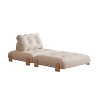 Folding Sectional Sofa Bed, Sturdy Wood Frame, Convertible, Cream Minimalist, Space-Saving, Living Room