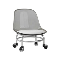 Rolling Acrylic Chair with Wheels Clear Low Wheeled Chair Compact Furniture Swivel for Bedroom