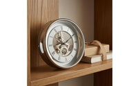 Roman Numeral Wall Clock Moving Gears Transparent Gear Clock Decorative Home Decor for Living Room