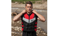 Adjustable Swim Vest with Zipper Secure Safety Vest with Straps Padded Life Jacket Quick-Dry for Swimmers, Surfing, Fishing