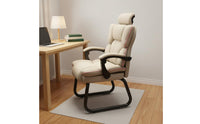 Sofa-Like Comfort Sled Base Office Chair Linked Armrests Reclining Desk Chair for Gamers, Study, Gaming