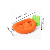 Veggie-Shaped Pet Bed Machine Washable Carrot Shaped Pet Cozy Bed for Cats, Kittens, Indoor, Living Room