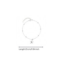 Adjustable Anklet with Sea Star Pendant Minimalist Silver Anklet Delicate Ankle Bracelet Lightweight for Vacation