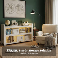 Dust-Proof Multi-Tier Bookcase with Flip-up Doors Sealed Design 4-Tier Shelf with Flip-up Doors Heavy-Duty Display Cabinet Visible Contents for Book Lovers, Collectors, Living Room, Home Office, Bedroom, Hallway