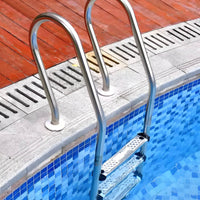 Drill-No-Drill Stainless Steel Pool Ladder Polished 4-Step Pool Ladder Easy to Install Long-Lasting for Homeowners