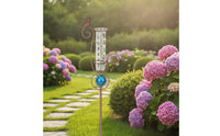 Decorative Bird Rain Gauge with Metal Stake Easy to Read Glass Rain Gauge with Metal Stake Attractive Beautiful for Gardeners