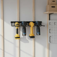 Wall Mount Drill Holder Space-Saving Sturdy Duty Drill Holder Electric Tool Organizer Shelf Upgraded Design for Workshop