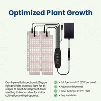 LED Grow Light Panel for Indoor Plants, Adjustable Brightness Plant Light with Button Control, Scalable Multi Tier Grow Light System