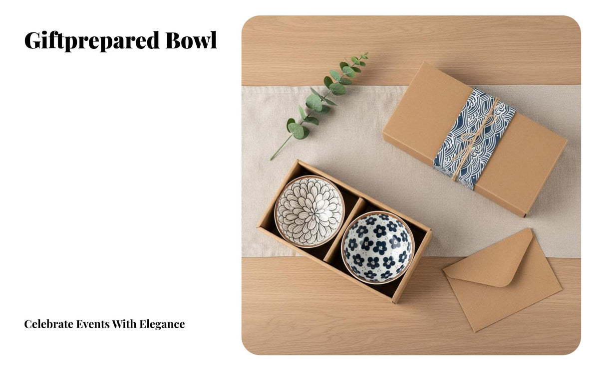 Ceramic Dinnerware Set, Creative Japanese Tableware, Bowl Chopsticks Plate Gift Box, Random Floral Pattern